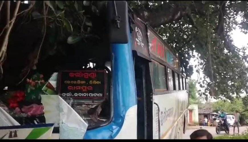 ବାଗପୁର ଗ୍ରାମ ନିକଟରେ ବସ୍ ଦୁର୍ଘଟଣା ଗ୍ରସ୍ତ । ଅଳ୍ପକେ ବର୍ତ୍ତିଲେ ଯାତ୍ରୀ,