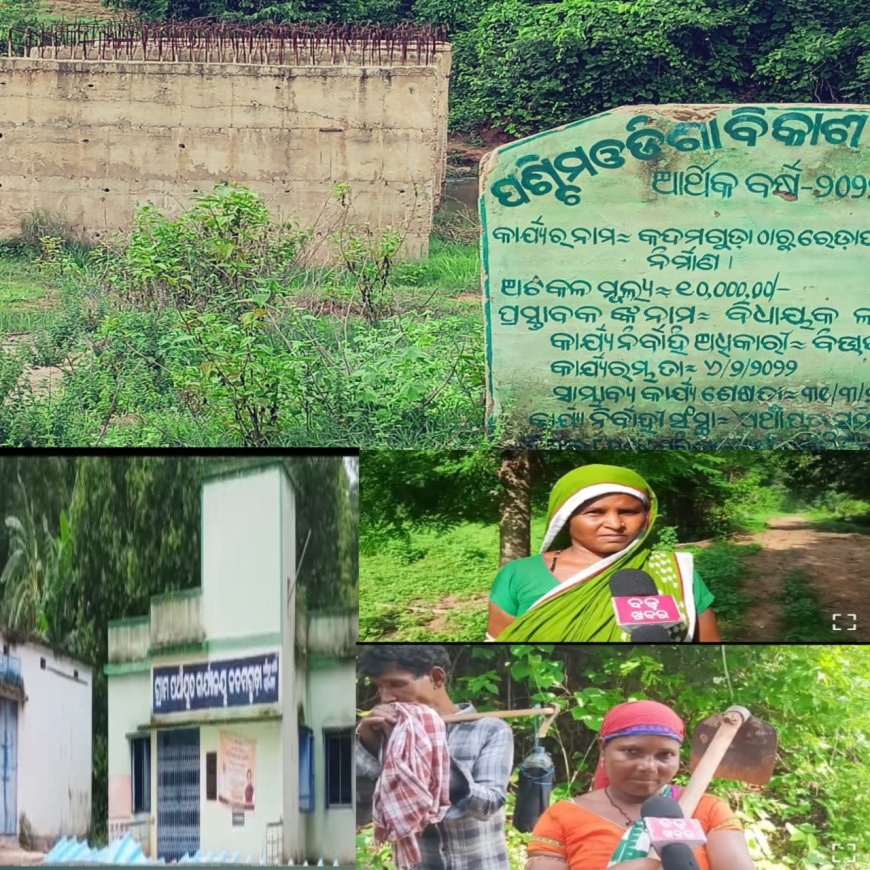 ବିଭାଗୀୟ ଉଦାସୀନତା ଓ ଠିକାଦାର୍ ଙ୍କ ମନମୁଖି କାମ ଯୋଗୁଁ ଦୀର୍ଘ ଚାରି ବର୍ଷ ହେଲା ଅର୍ଦ୍ଧ ନିର୍ମିତ ଅବସ୍ଥା ରେ ପଡ଼ିରହିଛି ପୋଲ ନିର୍ମାଣ କାମ,